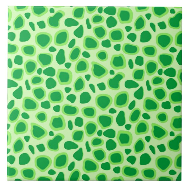 Leopard Print - Shades of Lime Green Ceramic Tile (Front)