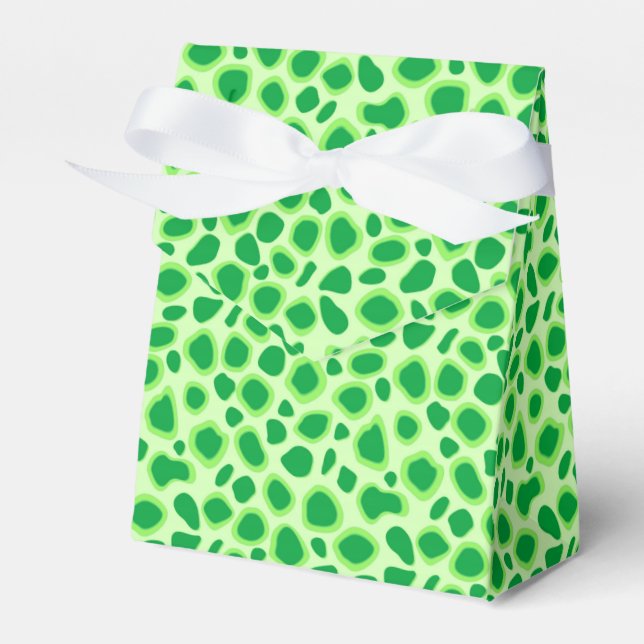 Leopard Print - Shades of Lime Green Favour Box (Front Side)