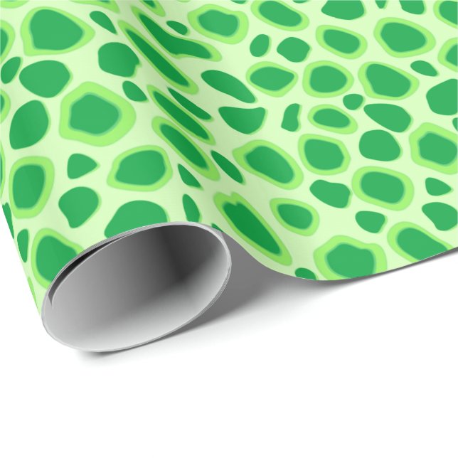 Leopard Print - Shades of Lime Green Wrapping Paper (Roll Corner)