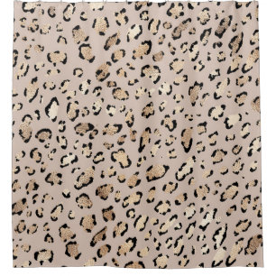 Leopard Print, Shining Gold Spots. Shower Curtain