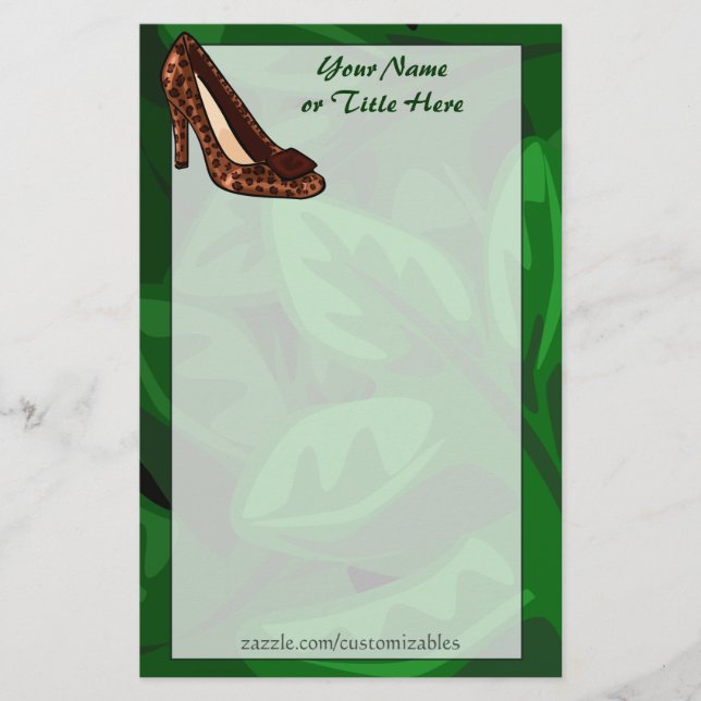 Leopard Print Shoe Stationery (Front)
