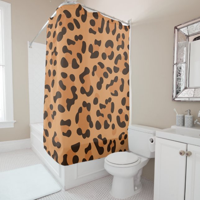 Leopard Print Shower Curtain (In Situ)