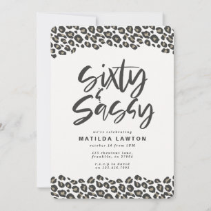 Leopard print sixty and sassy 60th birthday party announcement