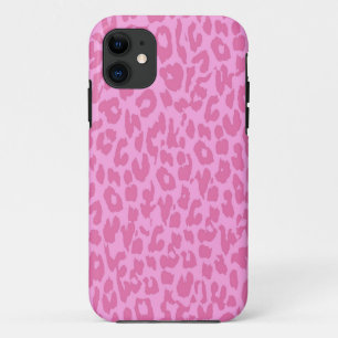 Leopard Print Skin Fur   Pink Retro iPhone 11 Case