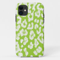 Leopard Print Skin Fur with Lime and White