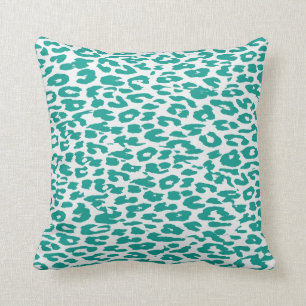 Leopard Print Skin Turquoise Cushion