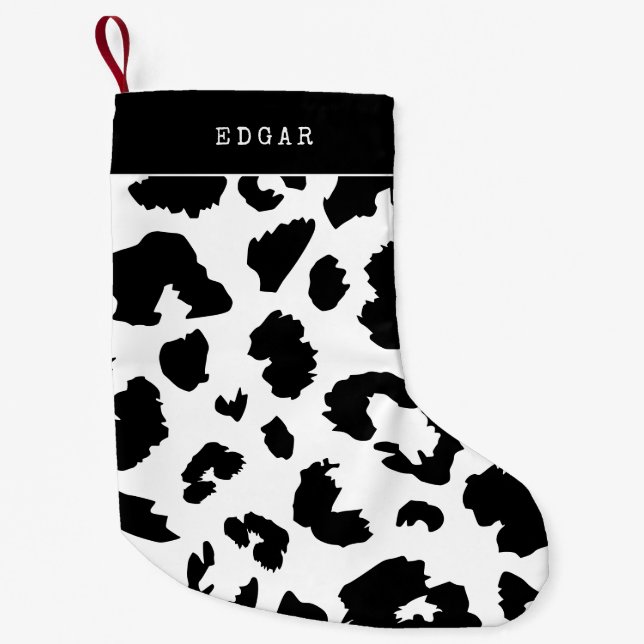 Leopard print small christmas stocking (Front)