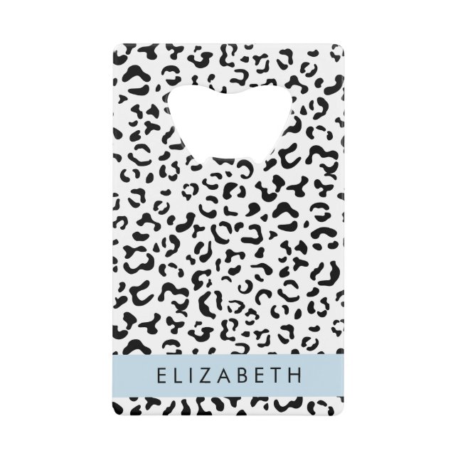Leopard Print, Spots, Black And White, Your Name (Front)