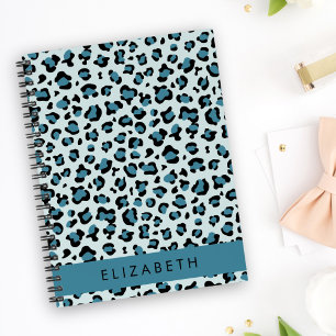 Leopard Print, Spots, Blue Leopard, Your Name Planner