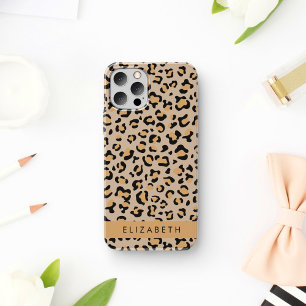 Leopard Print, Spots, Brown Leopard, Your Name iPhone 12 Pro Case