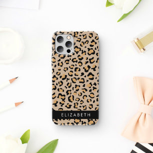 Leopard Print, Spots, Brown Leopard, Your Name iPhone 16 Case