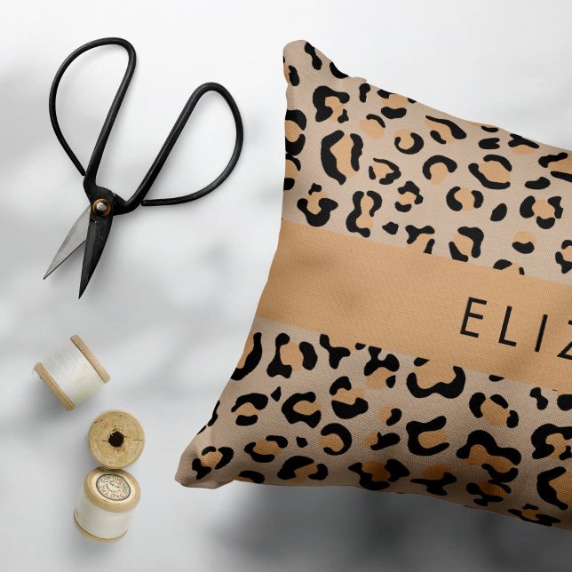 Leopard Print, Spots, Brown Leopard, Your Name Pillowcase (Creator Uploaded)