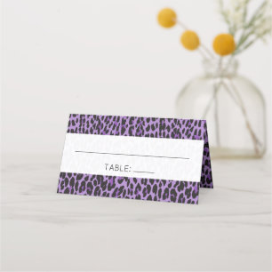 Leopard Print, Spots, Purple Leopard, Wedding Place Card