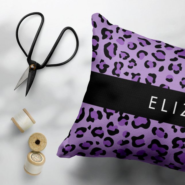 Leopard Print, Spots, Purple Leopard, Your Name Pillowcase (Creator Uploaded)