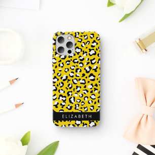 Leopard Print, Spots, Yellow Leopard, Your Name iPhone 12 Pro Case