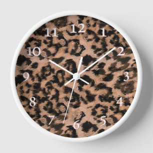 Leopard - print spotted animal-print clock