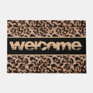 Leopard - print spotted animal-print doormat