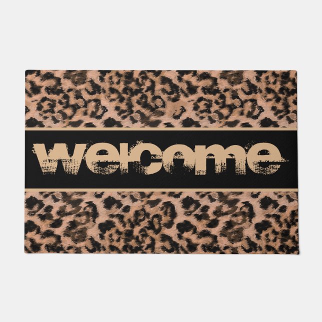 Leopard - print spotted animal-print doormat (Front)