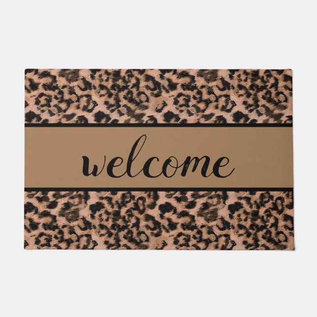Leopard - print spotted animal-print doormat (Front)
