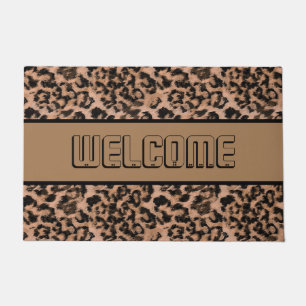 Leopard - print spotted animal-print doormat
