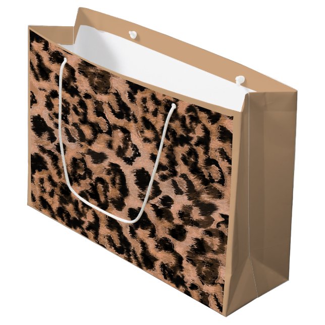 Leopard - print spotted animal-print large gift bag (Front Angled)