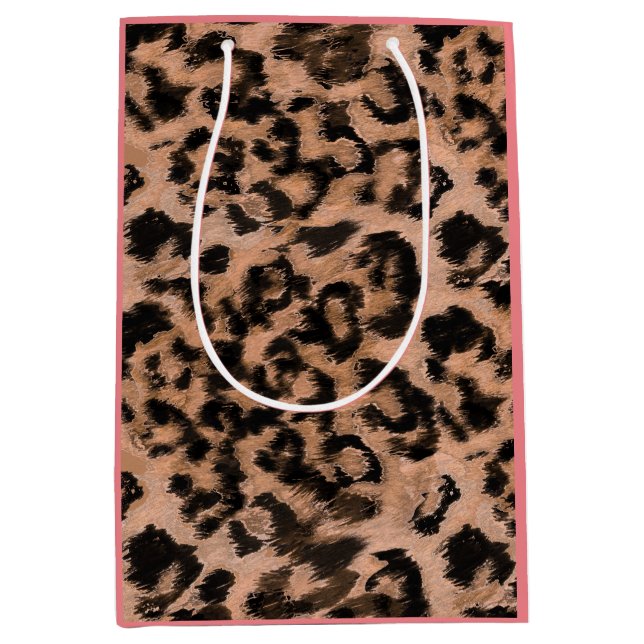Leopard - print spotted animal-print medium gift bag (Front)