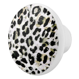Leopard - print spotted animal-print spots  ceramic knob