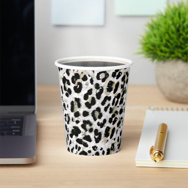 Leopard - print spotted Monogram, personalised, Paper Cups (Insitu)