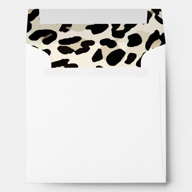 Leopard Print Square Envelope Stationery (Back (Bottom))