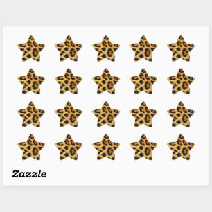 Leopard Print Star Sticker