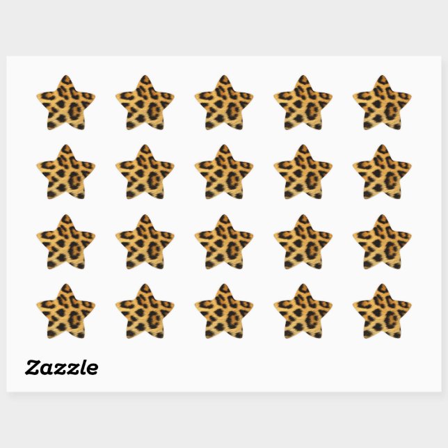 Leopard Print Star Sticker (Sheet)