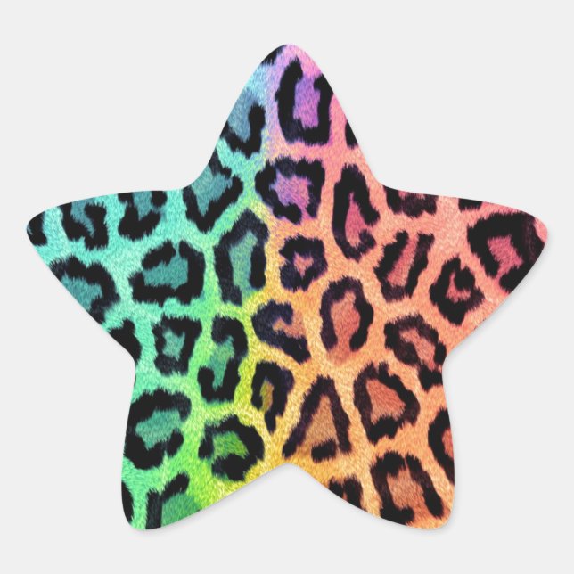 Leopard Print Star Sticker (Front)