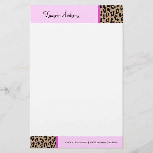 Leopard Print Stationery (Front)