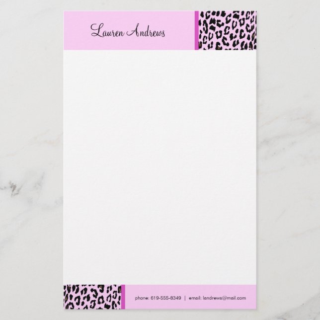 Leopard Print Stationery (Front)