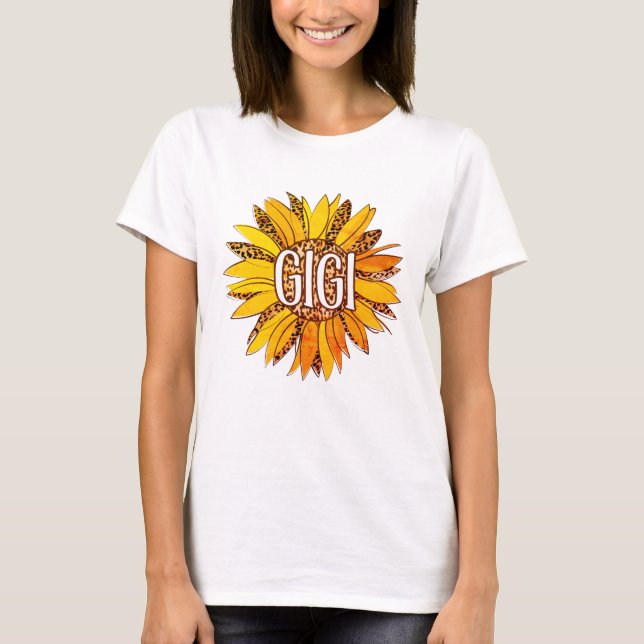 Leopard Print Sunflower GIGI T-Shirt (Front)