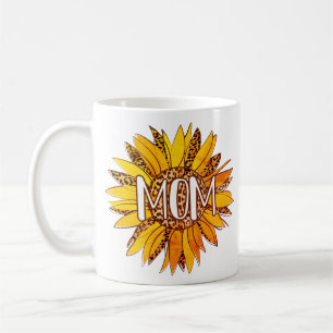 Leopard Print Sunflower MOM Coffee Mug