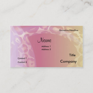 Leopard Print Swish Business Card, Name, Addres... Card