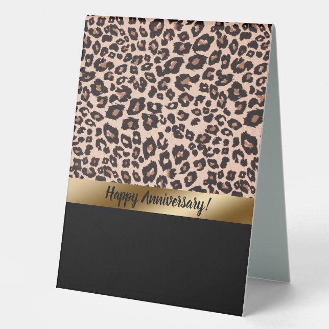 Leopard Print Table Tent Sign (Front)