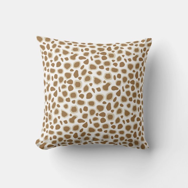 Leopard Print - Taupe Tan and White Cushion (Front)