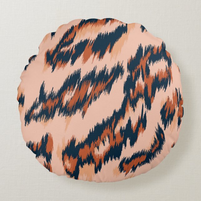 Leopard Print: Textile Seamless Design. Round Cushion (Front)