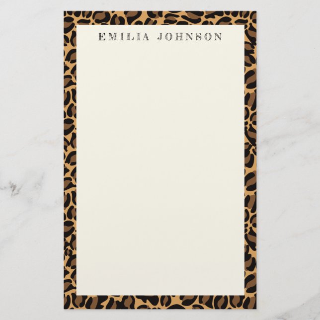 Leopard print texture | Personalised Stationer Stationery (Front)