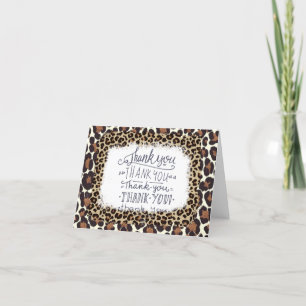 Leopard print  thank you card
