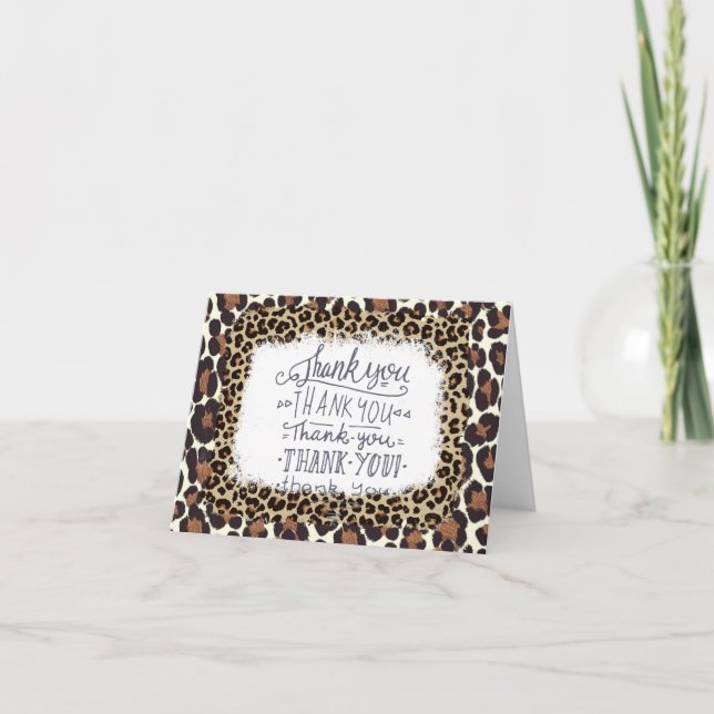 Leopard print  thank you card (Front)