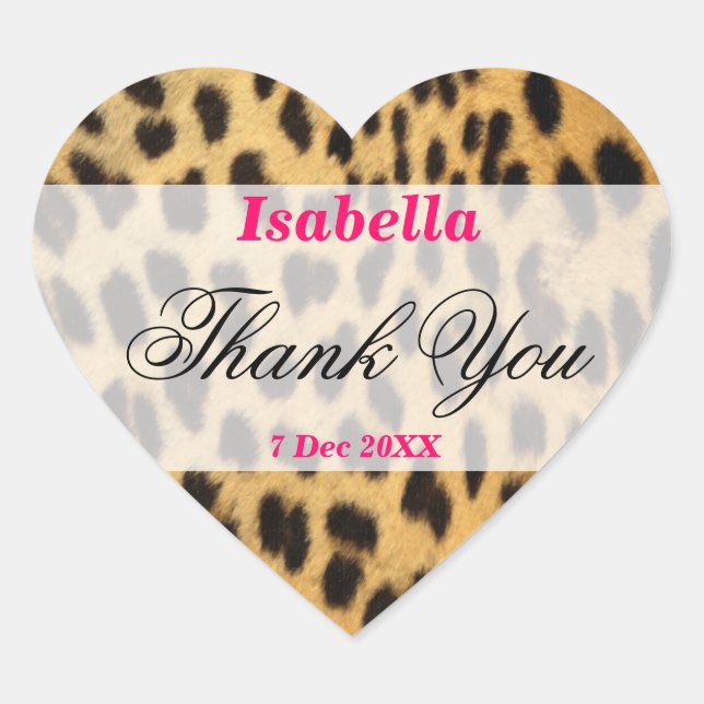 leopard print Thank You Sticker (Front)