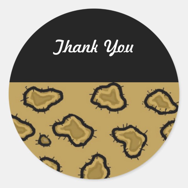 Leopard Print Thank You Sticker (Front)