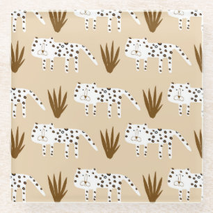 Leopard Print: Timeless Pattern. Glass Coaster
