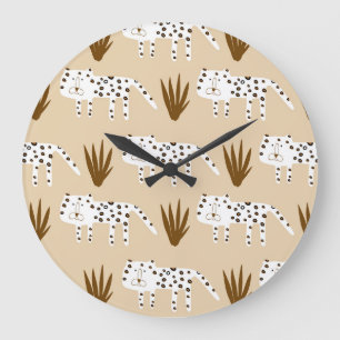 Leopard Print: Timeless Pattern. Large Clock