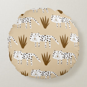 Leopard Print: Timeless Pattern. Round Cushion