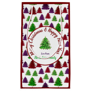 Leopard Print Trees Merry Christmas & New Year  Small Gift Bag