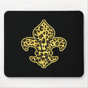 Leopard Print Trendy Fashion Animal Pattern Fleur Mouse Pad